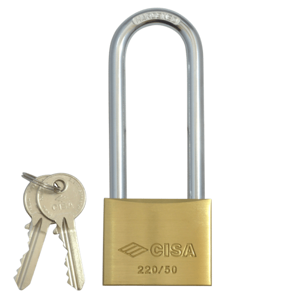 CISA 22011 KD Long Shackle Brass Padlock