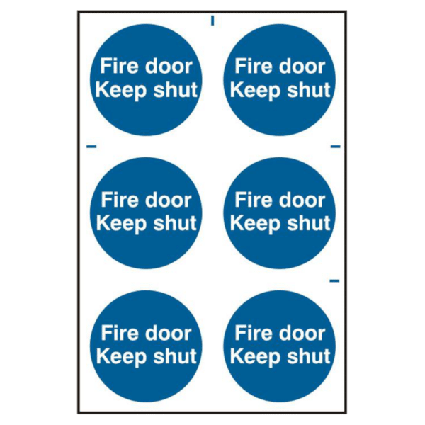 ASEC `Fire Door Keep Shut` 200mm x 300mm PVC Self Adhesive Sign