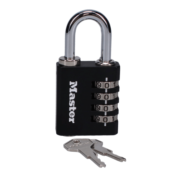 MASTER LOCK 7641EURDBLK 40mm Indoor 4 Wheel Combination Lock c/w Override Key