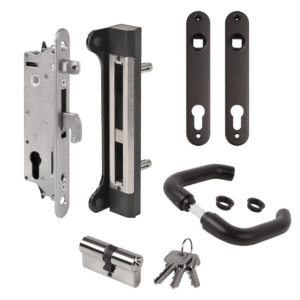 LOCINOX Gatelock Fortylock Insert Set with Keep For 40mm Box Section Black