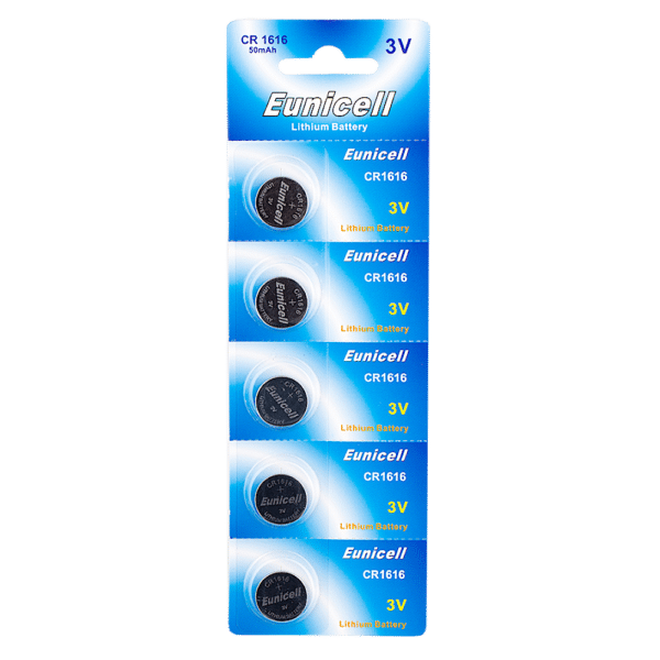 EUNICELL 3V CR1616 Button Cell Battery (5 PER CARD)