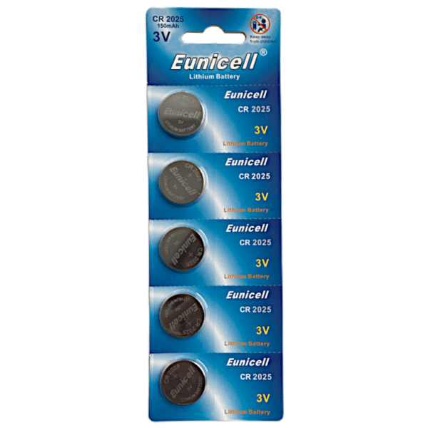 EUNICELL 3V CR2025 Button Cell Battery (5 PER CARD)