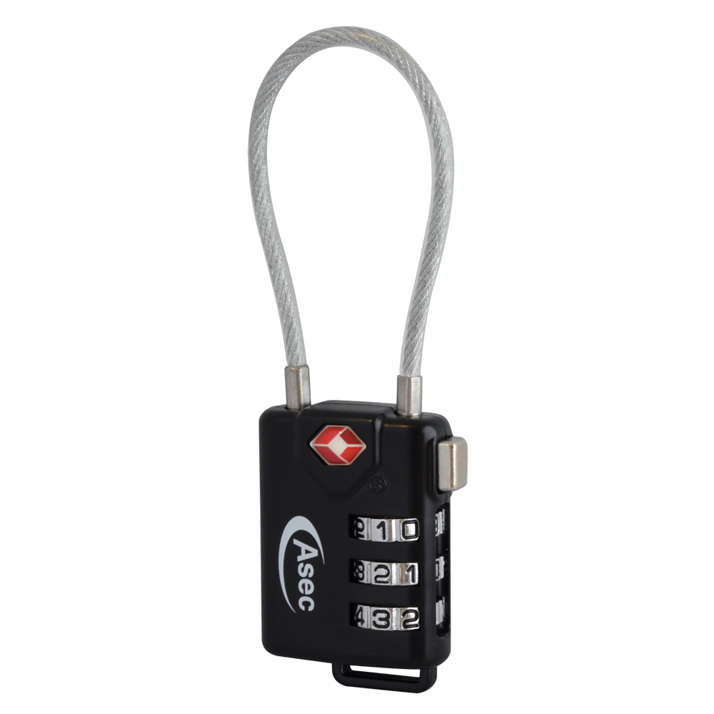 ASEC TSA Combination Luggage Cable Travel Padlock