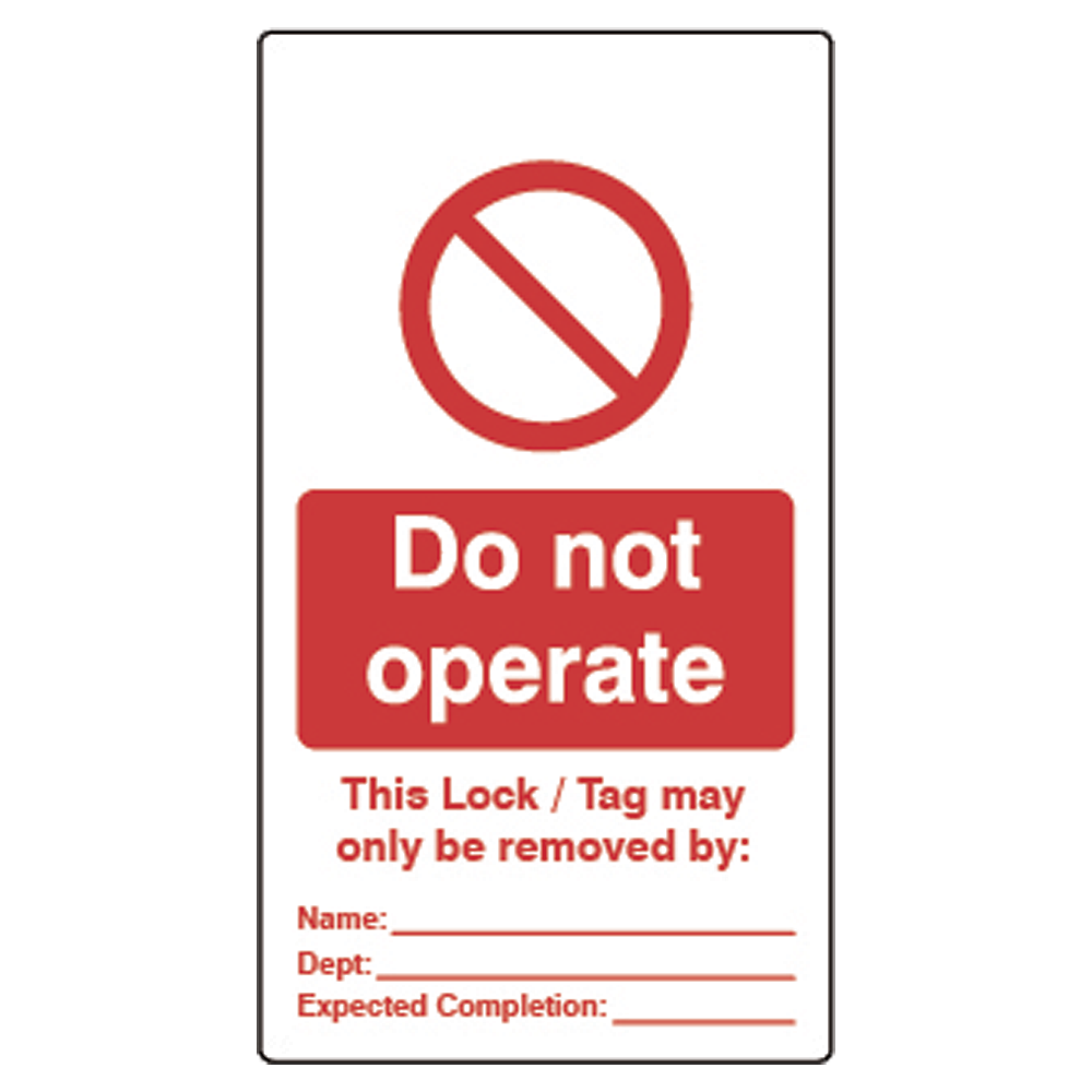 ASEC Double Sided Lockout Tagout Tags `Do Not Operate`