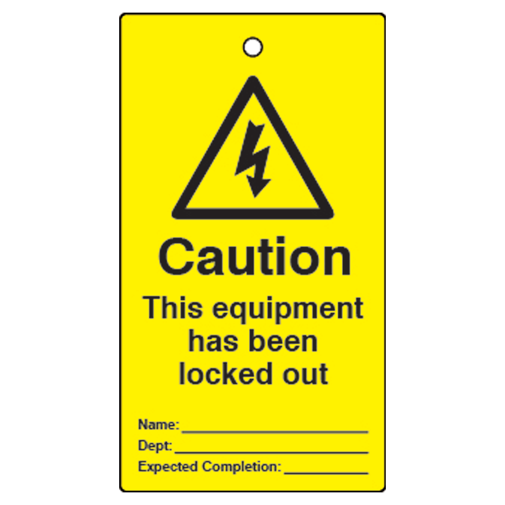 ASEC Lockout Tagout Tags `This Equipment Has Been Locked Out` Pack of 10