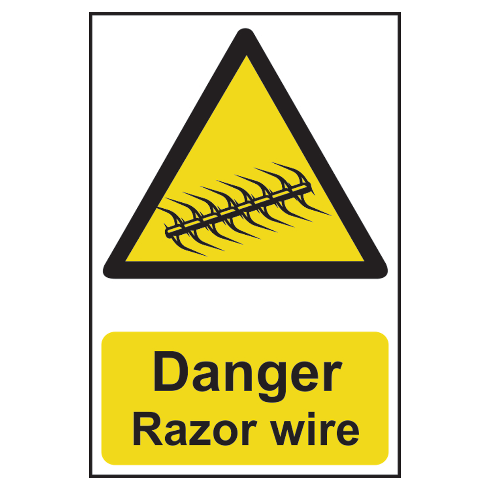 ASEC `Danger: Razor Wire` Sign 200mm x 300mm
