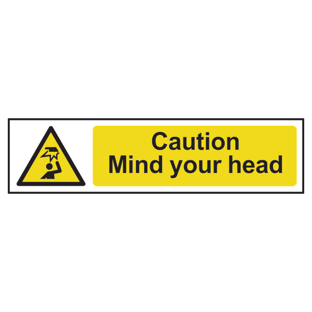 ASEC `Caution: Mind Your Head` Sign 200mm x 50mm