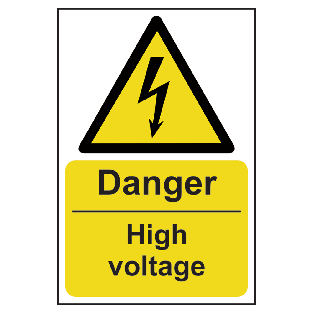 ASEC `Danger: High Voltage` Sign 200mm x 300mm