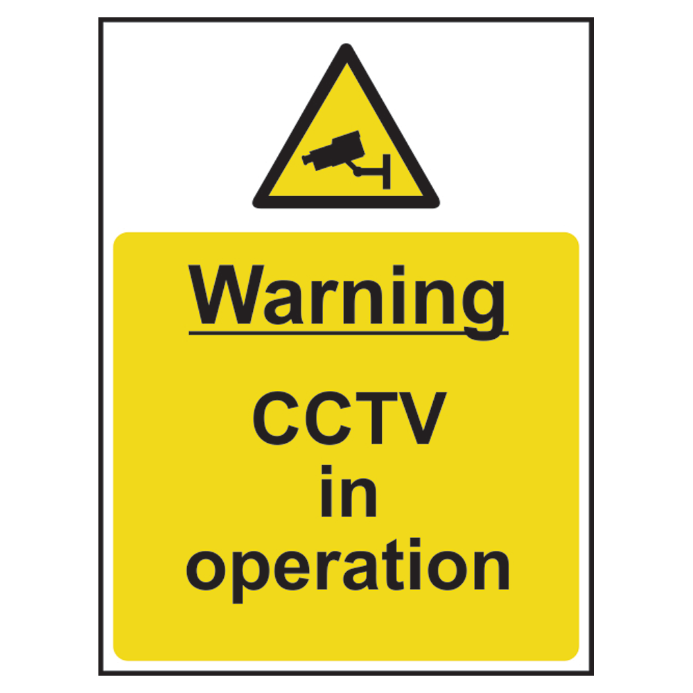 ASEC `Warning: CCTV In Operation` Sign 300mm x 400mm