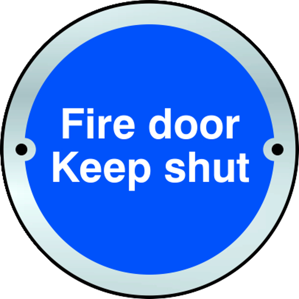 ASEC `Fire door Keep shut` Disc Sign 75mm