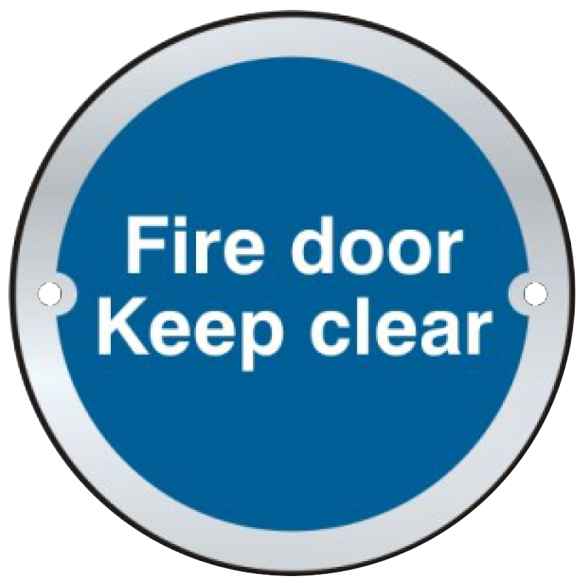 ASEC `Fire door Keep clear` Sign 75mm