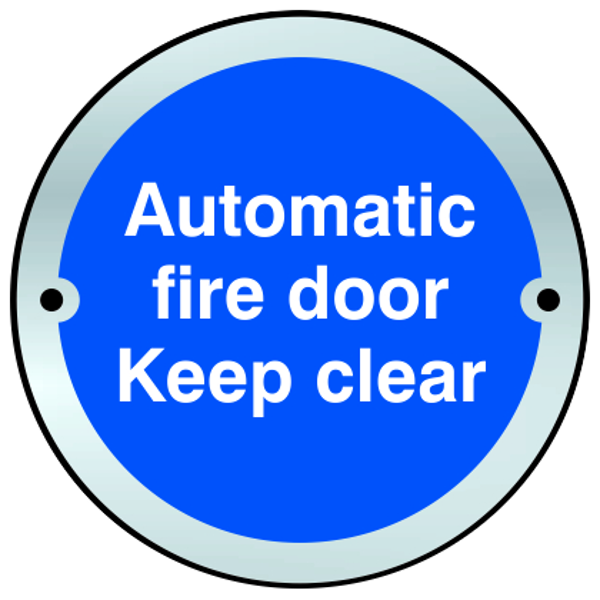 ASEC Sign `Automatic Fire Door Keep Clear` 75mm