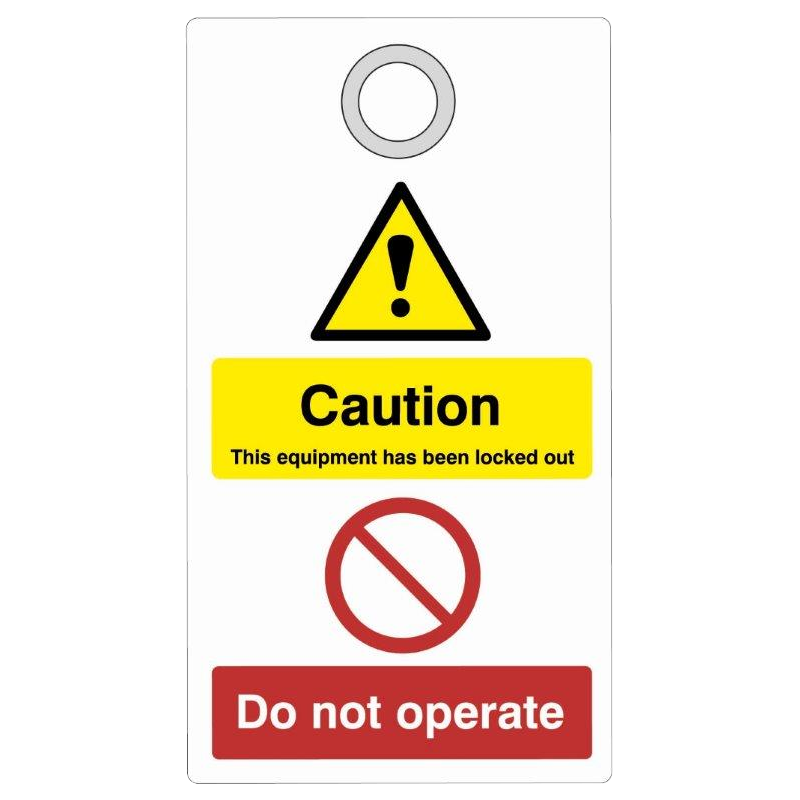ASEC Double Sided Lockout Tagout Tags `Caution - Do Not Operate`