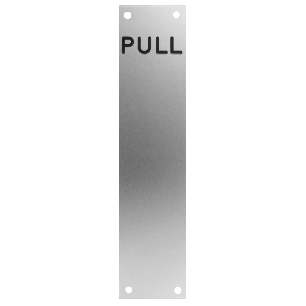 ASEC Push/Pull Screen Printed Finger Plate75mm Width x 1.2mm Depth (SAA) Satin Anodised Aluminium