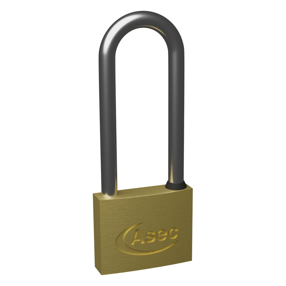 ASEC KD Long Shackle Brass Padlock