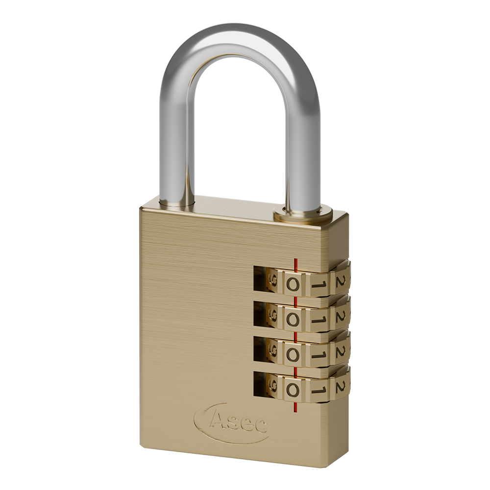 ASEC Brass Open Shackle Combination Padlock