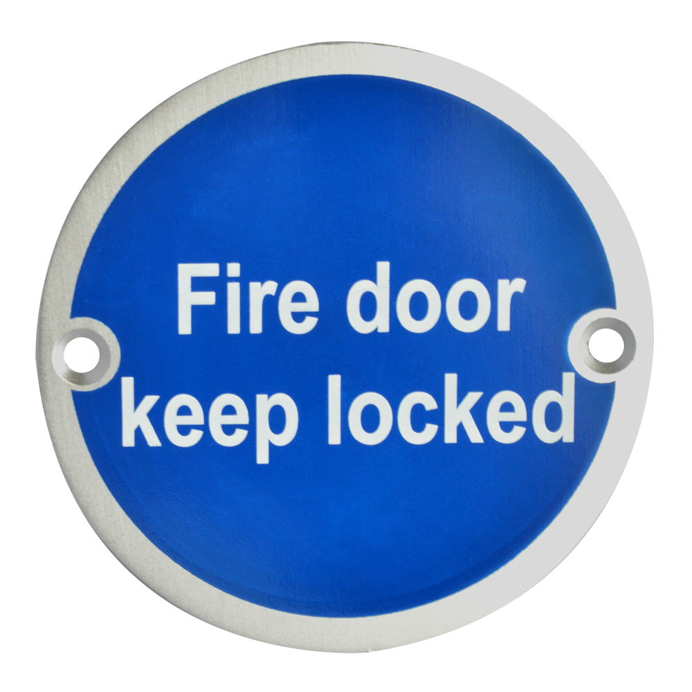 ASEC Metal `Fire Door Keep Locked` Sign