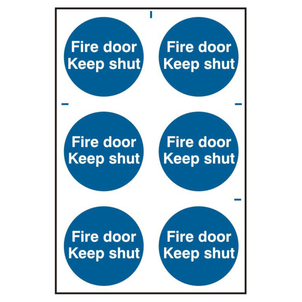 ASEC `Fire Door Keep Shut` 200mm x 300mm PVC Self Adhesive Sign