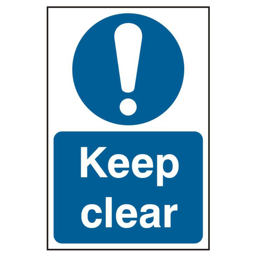ASEC `Keep Clear` 200mm x 300mm PVC Self Adhesive Sign