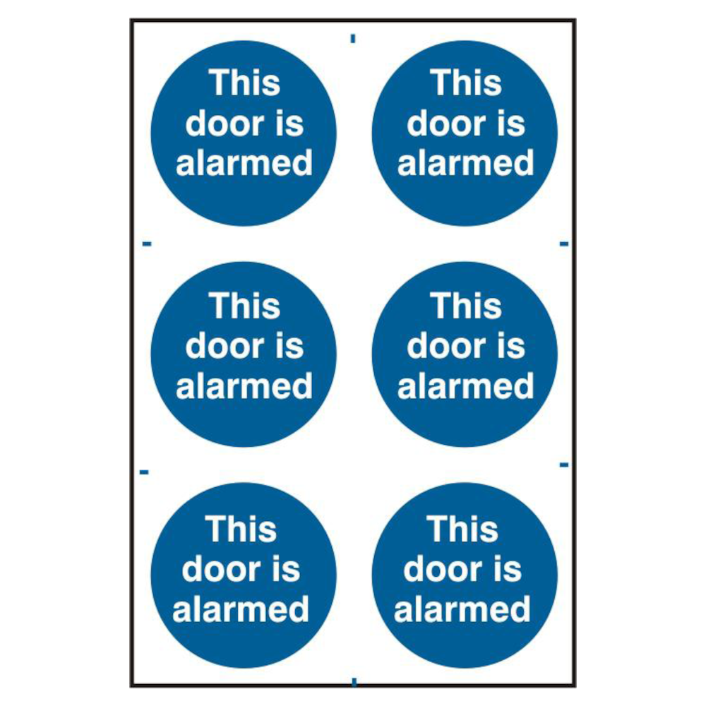 ASEC `This Door Is Alarmed` 200mm x 300mm PVC Self Adhesive Sign