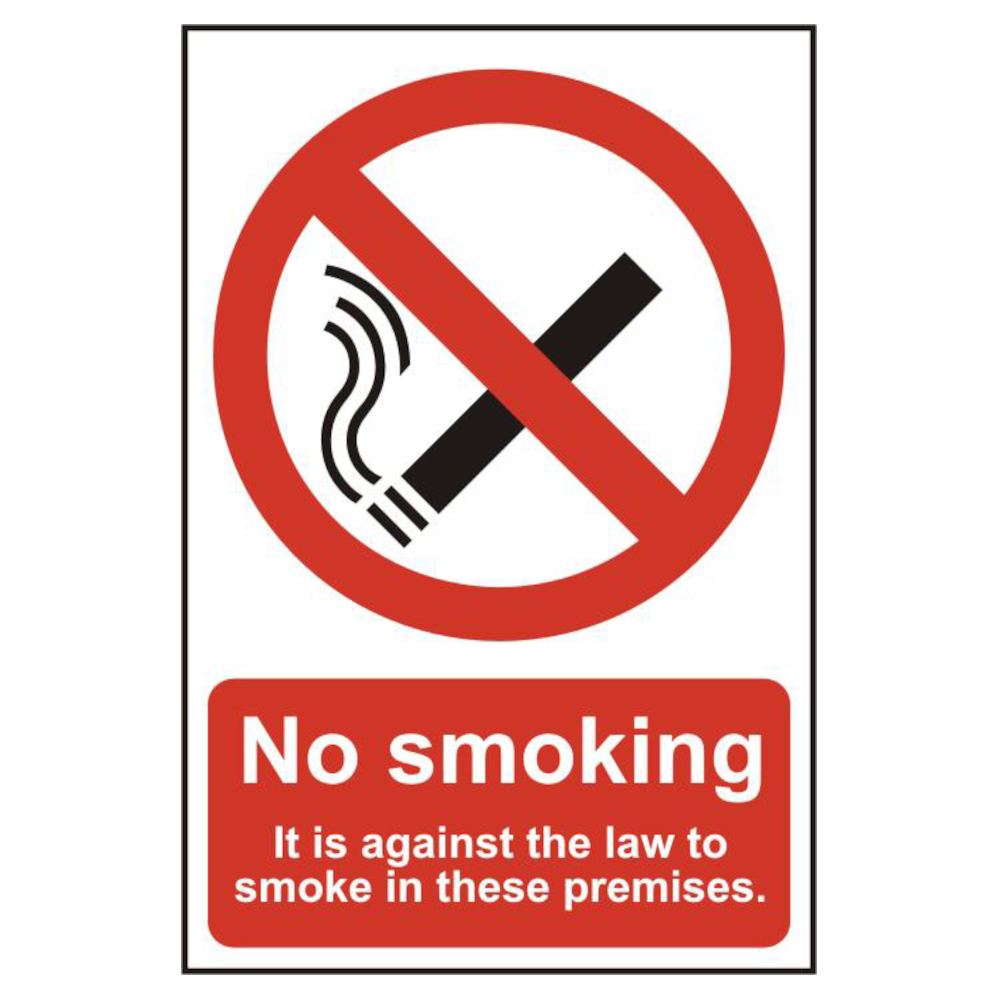 ASEC `No Smoking` 200mm x 300mm PVC Self Adhesive Sign