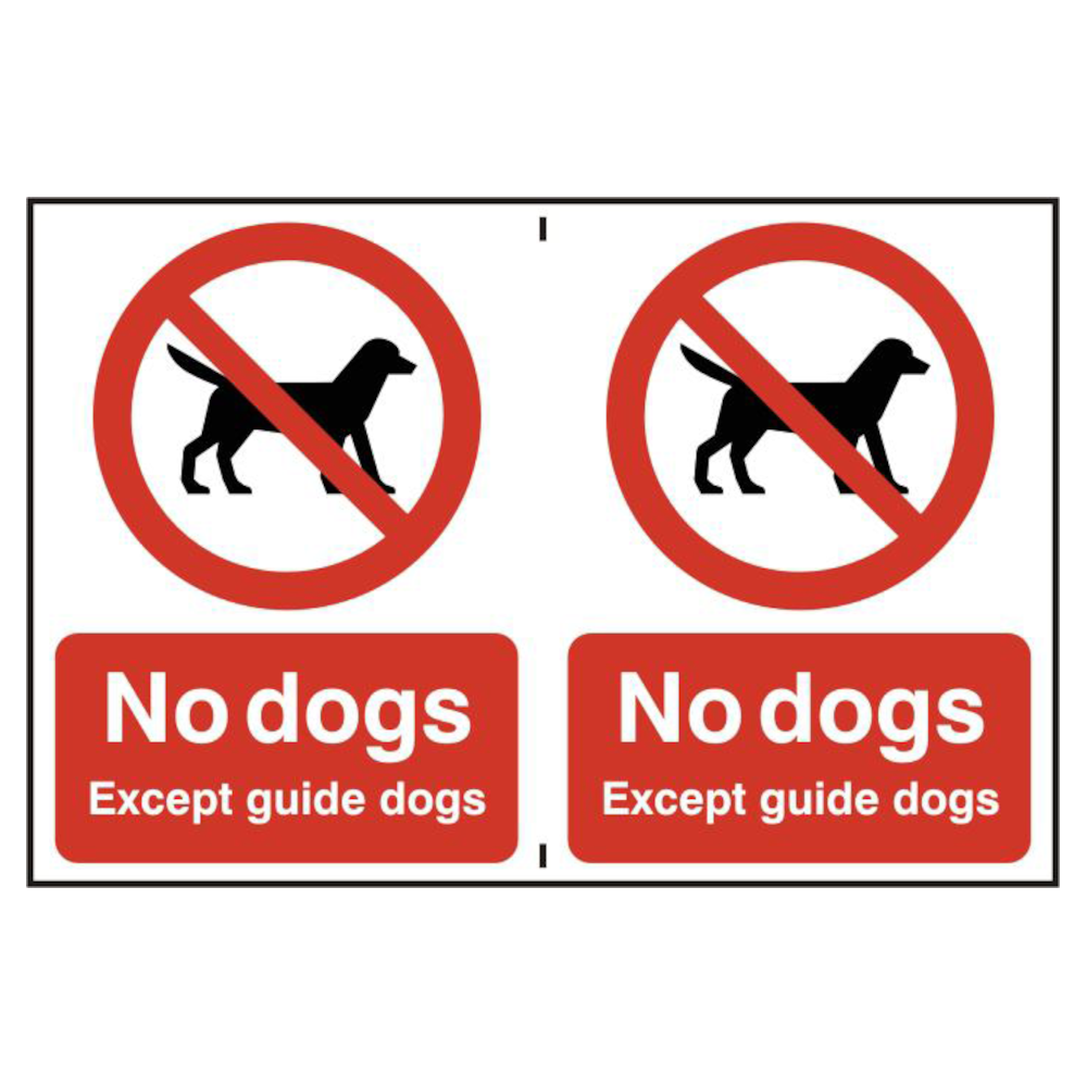 ASEC `No Dogs` 200mm x 300mm PVC Self Adhesive Sign