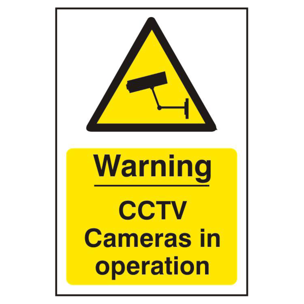 ASEC `Warning CCTV Cameras in Operation` 200mm x 300mm PVC Self Adhesive Sign