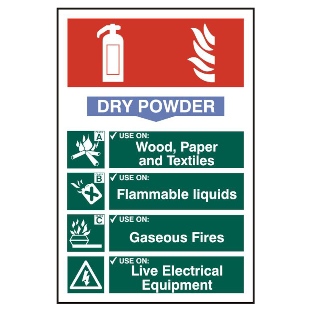ASEC Fire Extinguisher 200mm x 300mm PVC Self Adhesive Sign