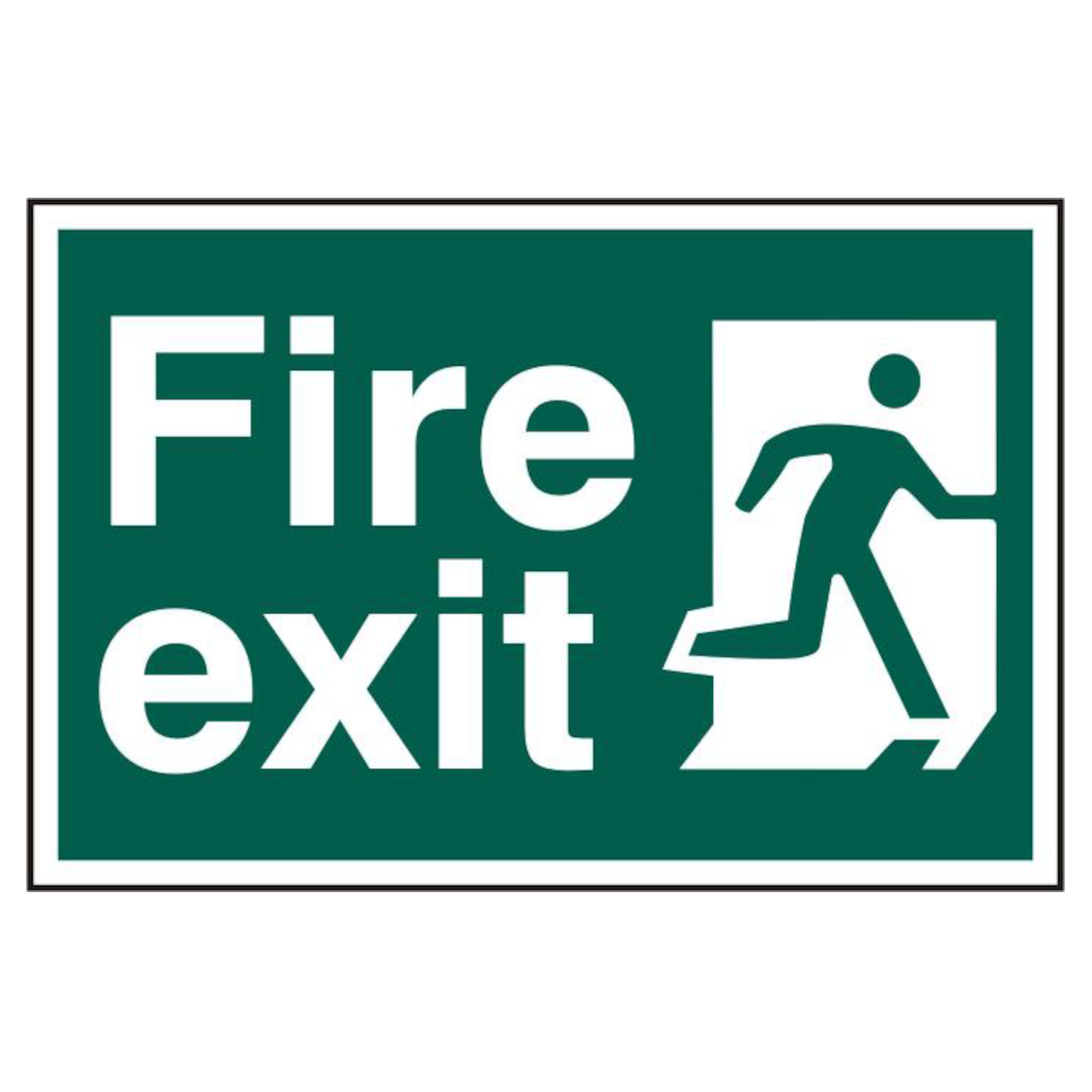 ASEC `Fire Exit` 200mm x 300mm PVC Self Adhesive Sign