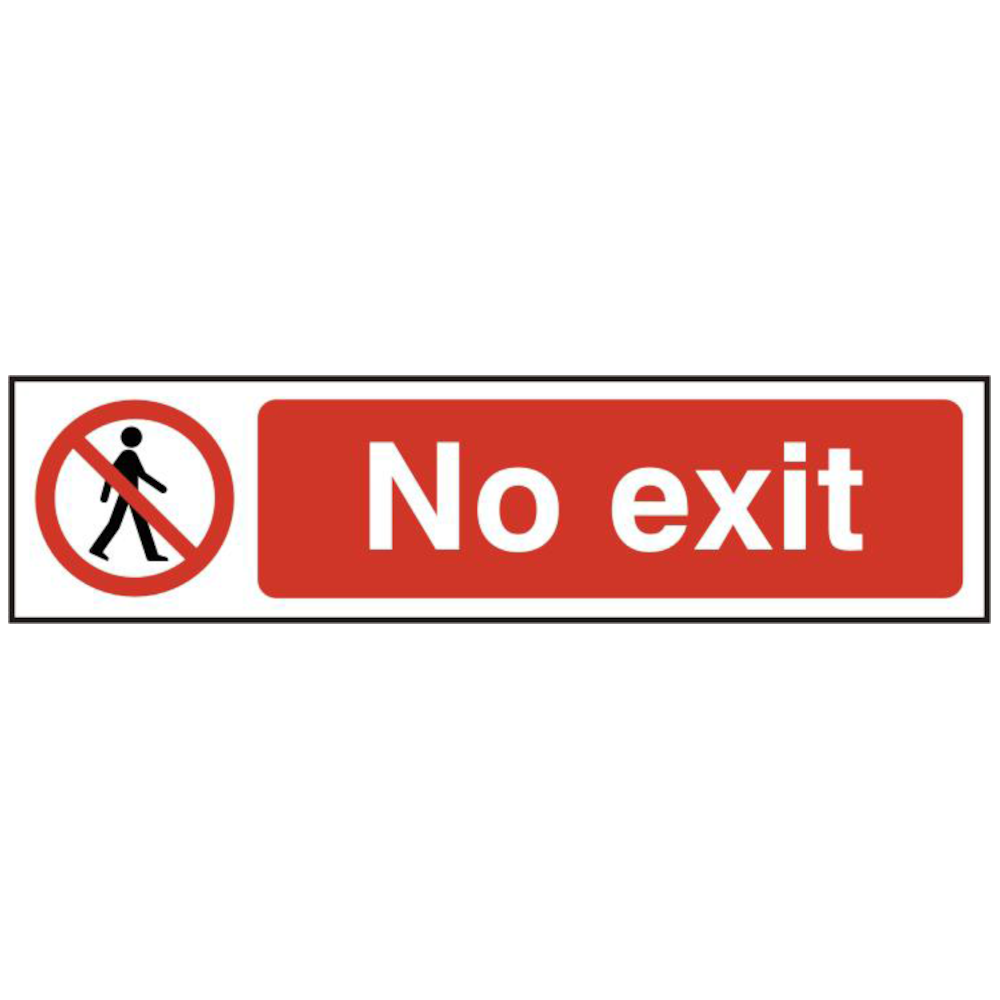 ASEC `No Exit` 200mm x 50mm PVC Self Adhesive Sign