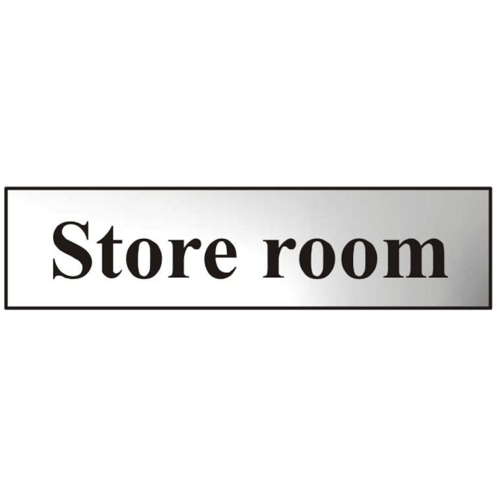 ASEC `Store Room` 200mm x 50mm Chrome Self Adhesive Sign