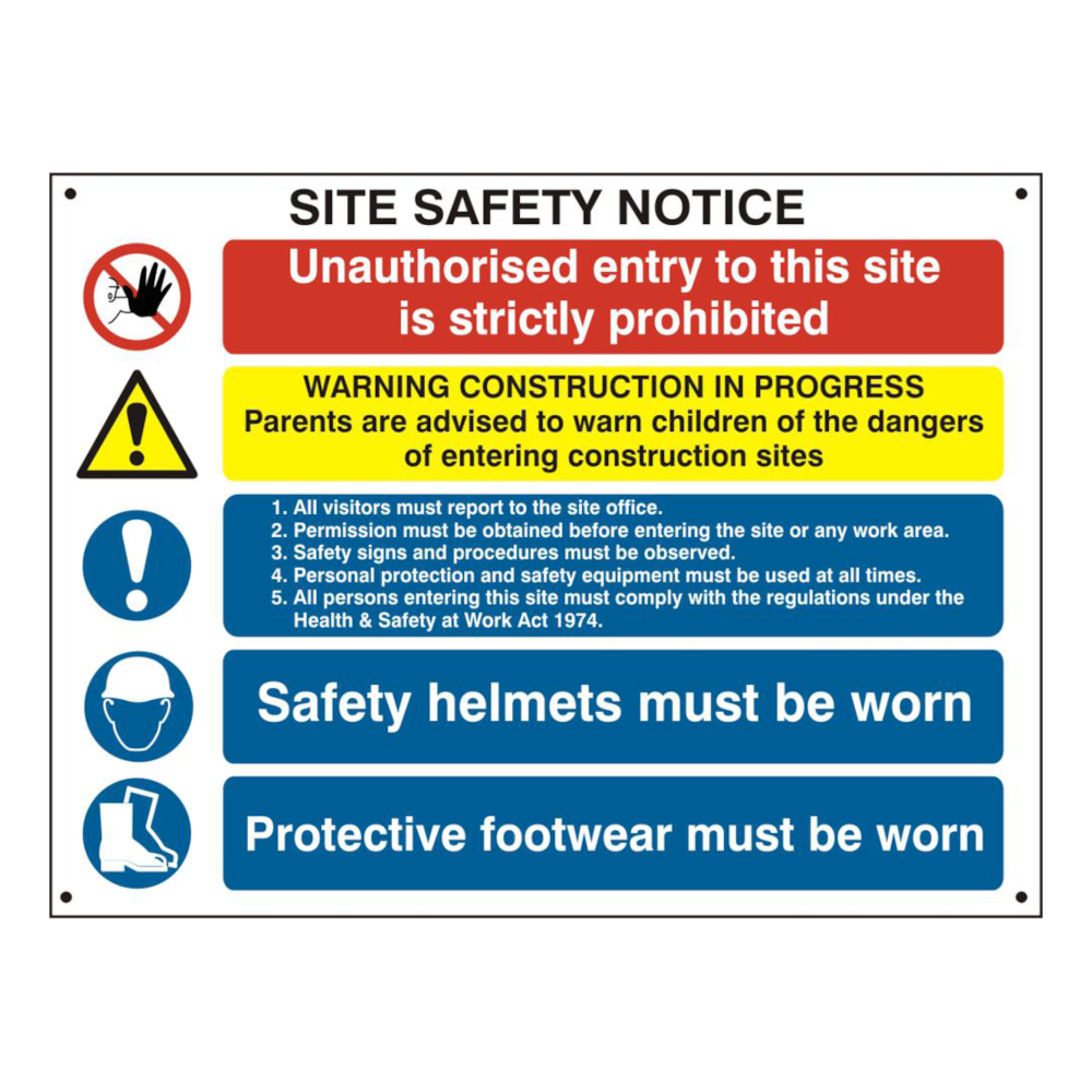 ASEC Composite Site Safety Poster 800mm x 600mm PVC Sign