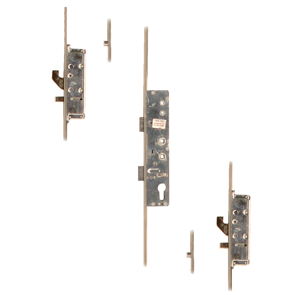 LOCKMASTER Lever Operated Latch & Deadbolt Twin Spindle - 2 Hook 2 Anti-Lift 2 Roller