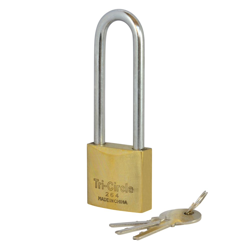 Tricircle 26 Series Brass Long Shackle Padlocks