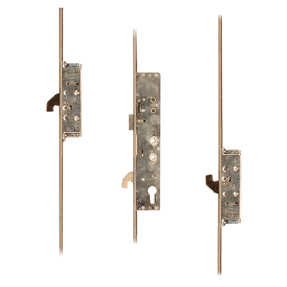 SAFEWARE 3 Lever Operated Latch & Hook Twin Spindle - 2 Hooks