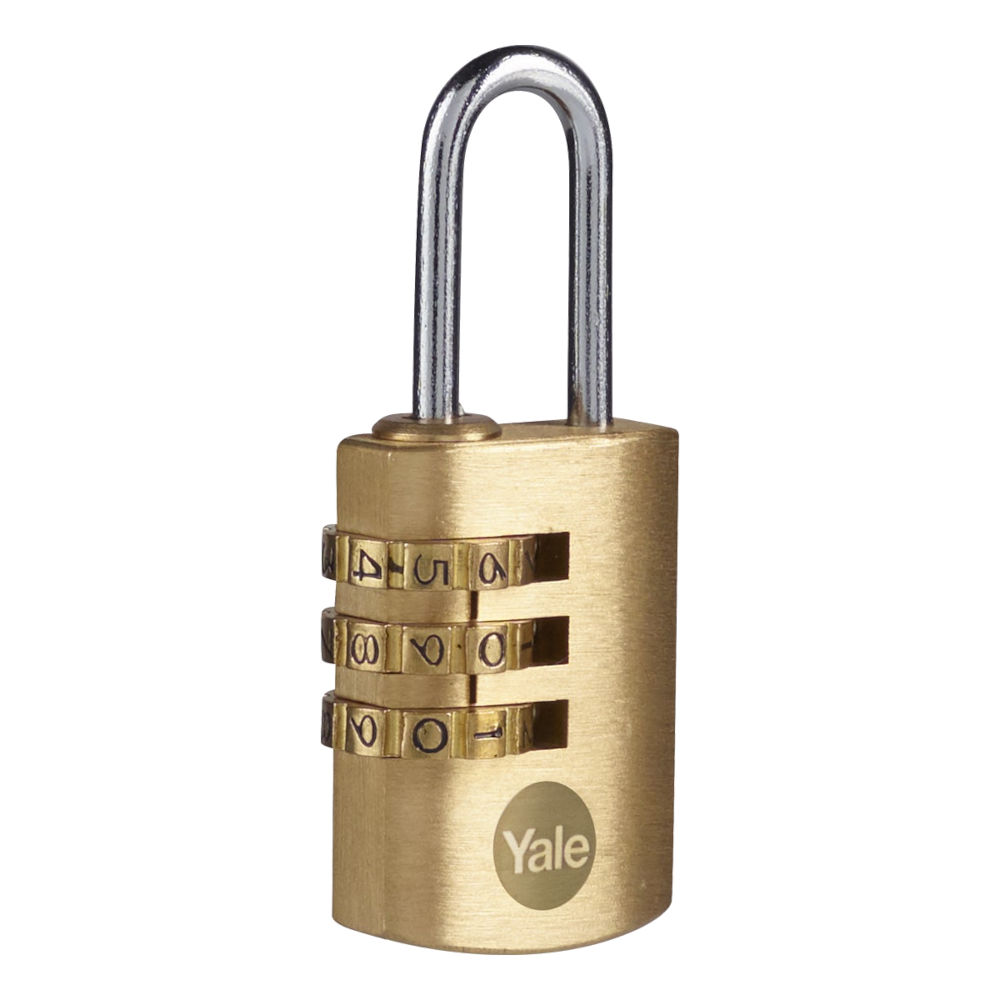 YALE Y150B Brass Open Shackle Combination Padlock