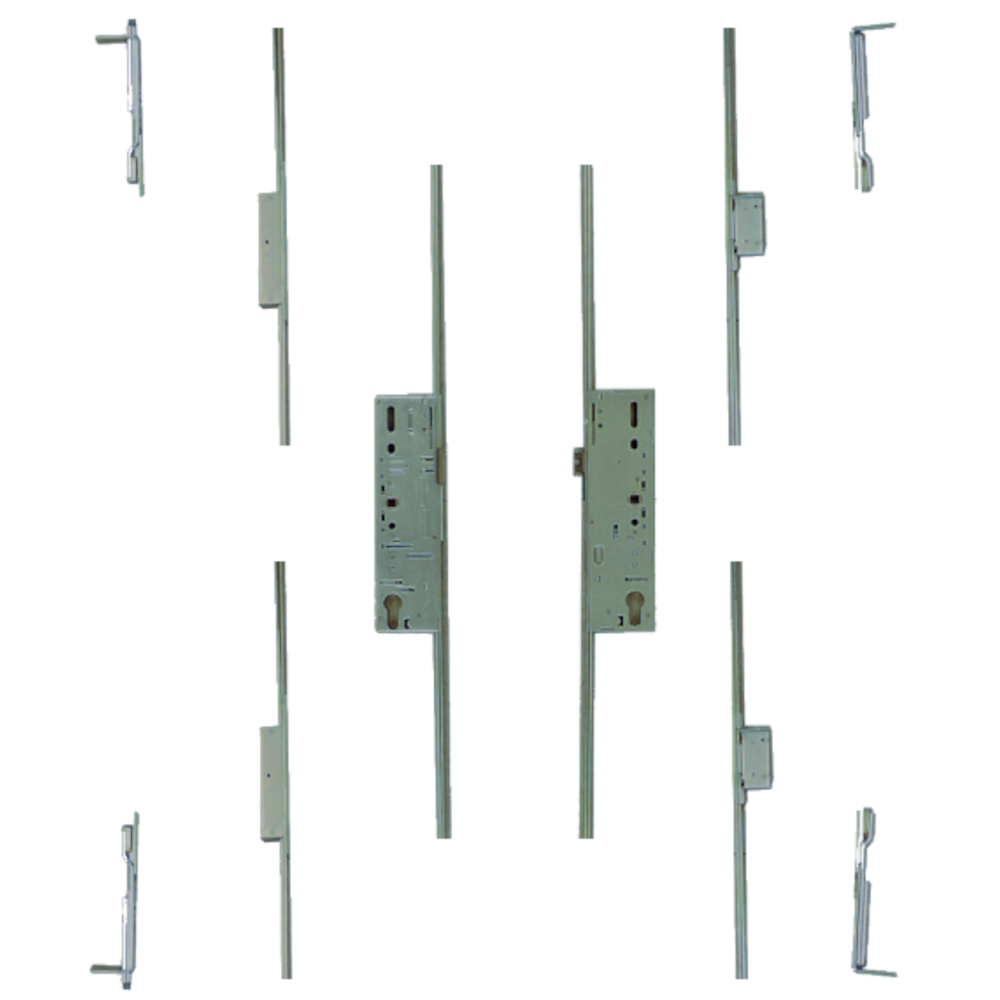 FULLEX Crimebeater Direct Fit Double Door Set 45/92 Latch & Deadbolt 2 Hook - Split Spindle