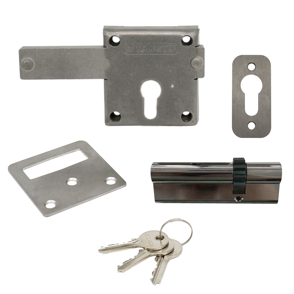 GATEMASTER Long Throw Gate Locking Bolt With Cylinder