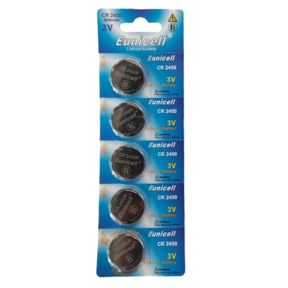 EUNICELL 3V CR2450 Button Cell Battery (5 PER CARD)