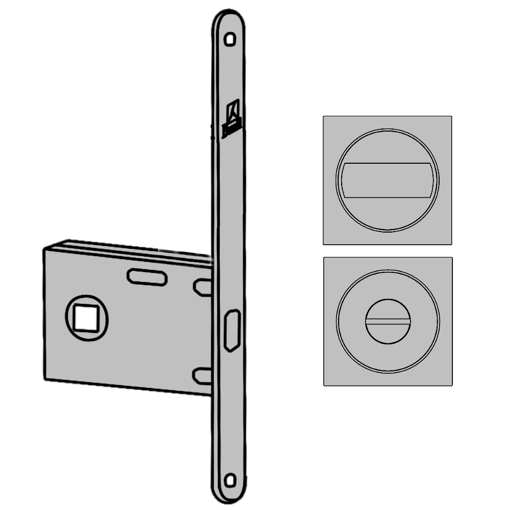 BONAITI SERRATURE Easy Kit Square With G500 To Suit WC Sliding Door