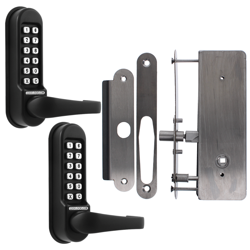 CODELOCKS CL0530 Back To Back Digital Lock Black Marine Grade with XTD Gate Lock