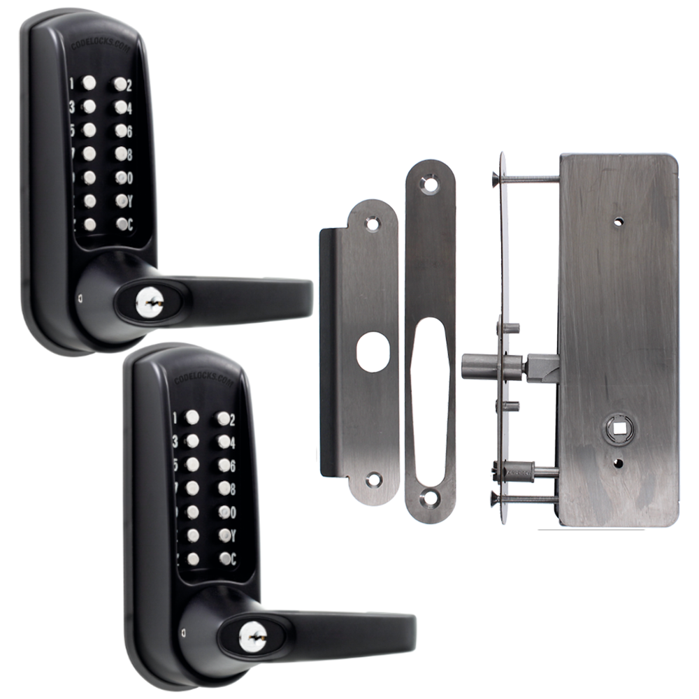 CODELOCKS CL0630 Back To Back Digital Lock Black Marine Grade With XTD Gate Lock