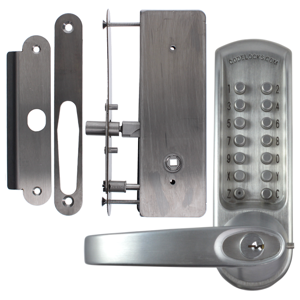 CODELOCKS CL0630 / CL0635 Digital Lock Brushed Steel With XTD Gate Lock