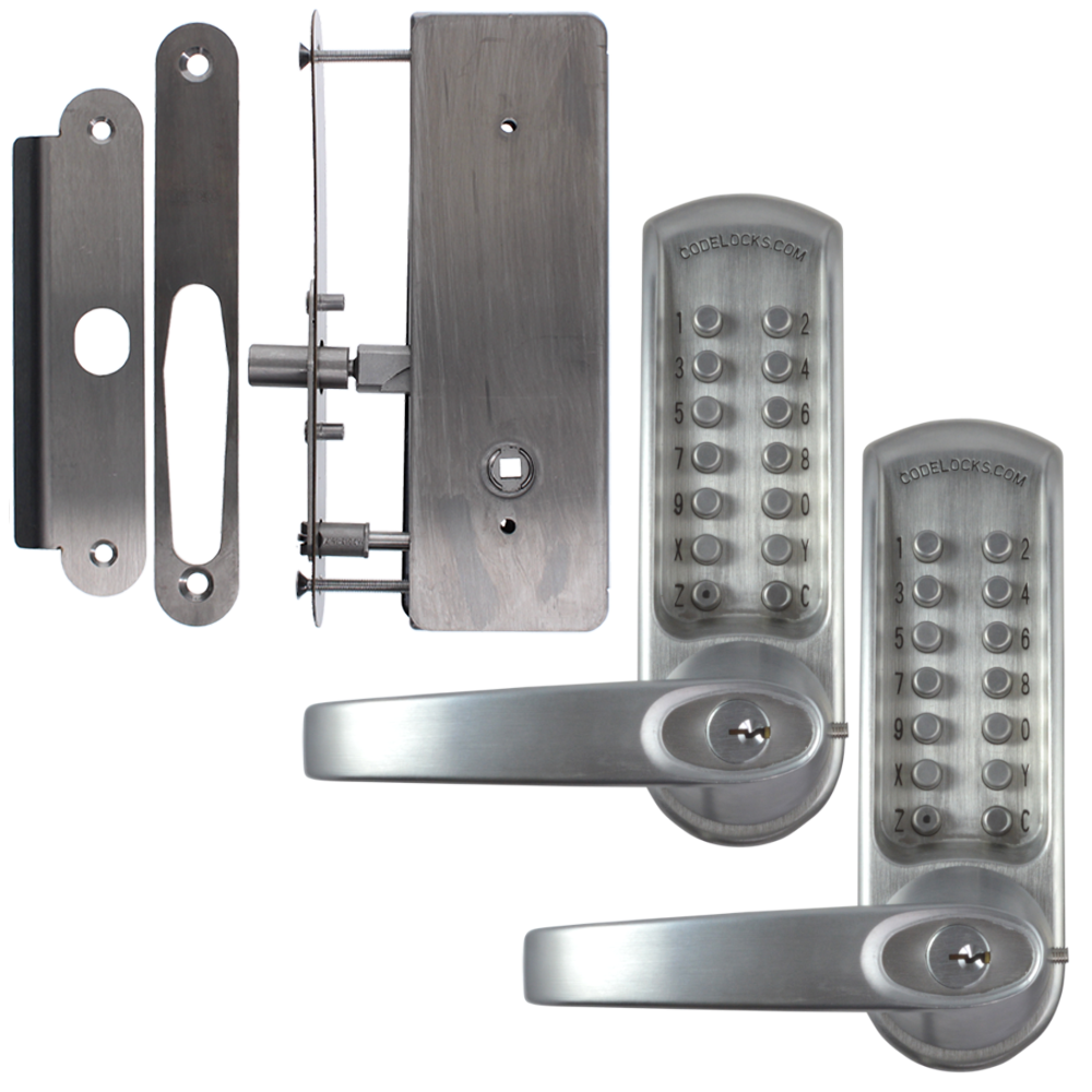CODELOCKS CL0630 / CL0635 Back To Back Digital Lock Brushed Steel With XTD Gate Lock