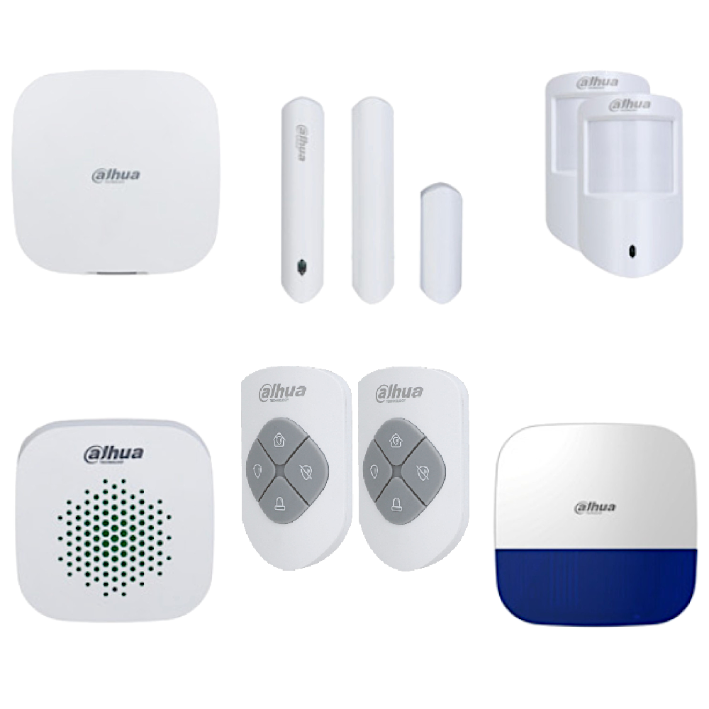 DAHUA Airshield Alarm Kit Including Hub, Internal Siren, External Siren, 2 x PIR and 1 x Magnetic Contact