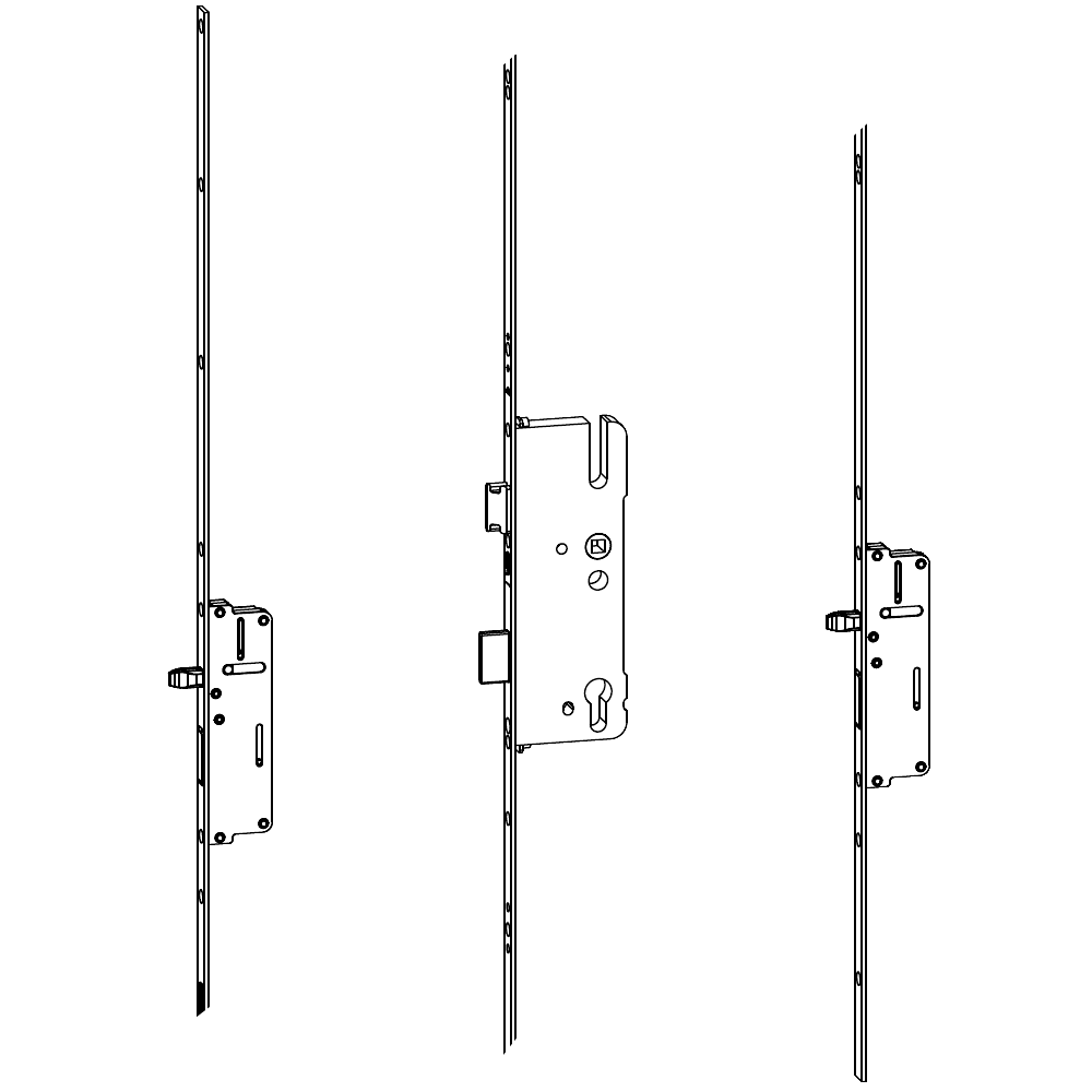 ROTO C600 45mm Backset Latch & Deadbolt Keywind With 2 Bolts 776558