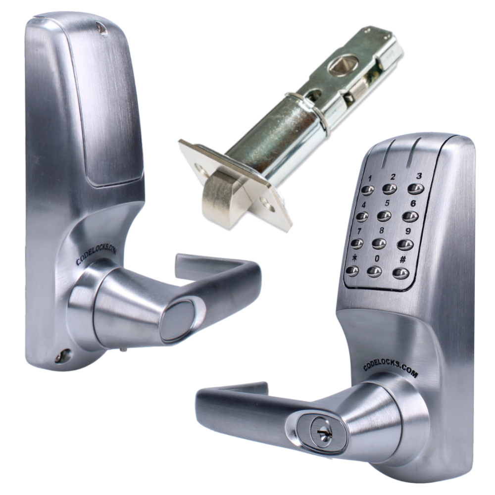 CODELOCKS CL5040N Battery Operated Netcode Electronic Digital Lock Brushed Steel With Adjustable Latch