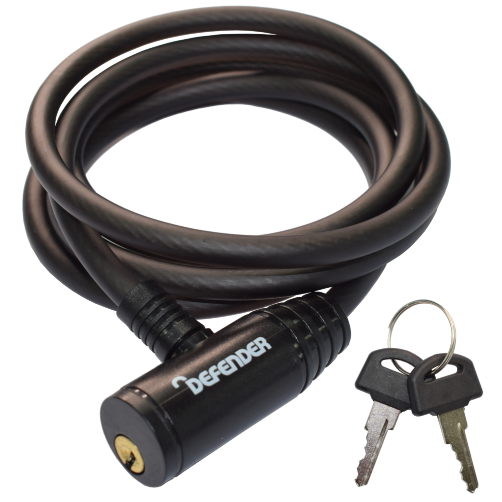 DEFENDER By Squire Cycle Cable Lock Key Operated 8mm x 1500mm