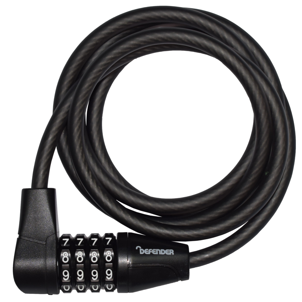 DEFENDER By Squire Cycle Cable Lock With 4 Wheel Combination 8mm x 1500mm