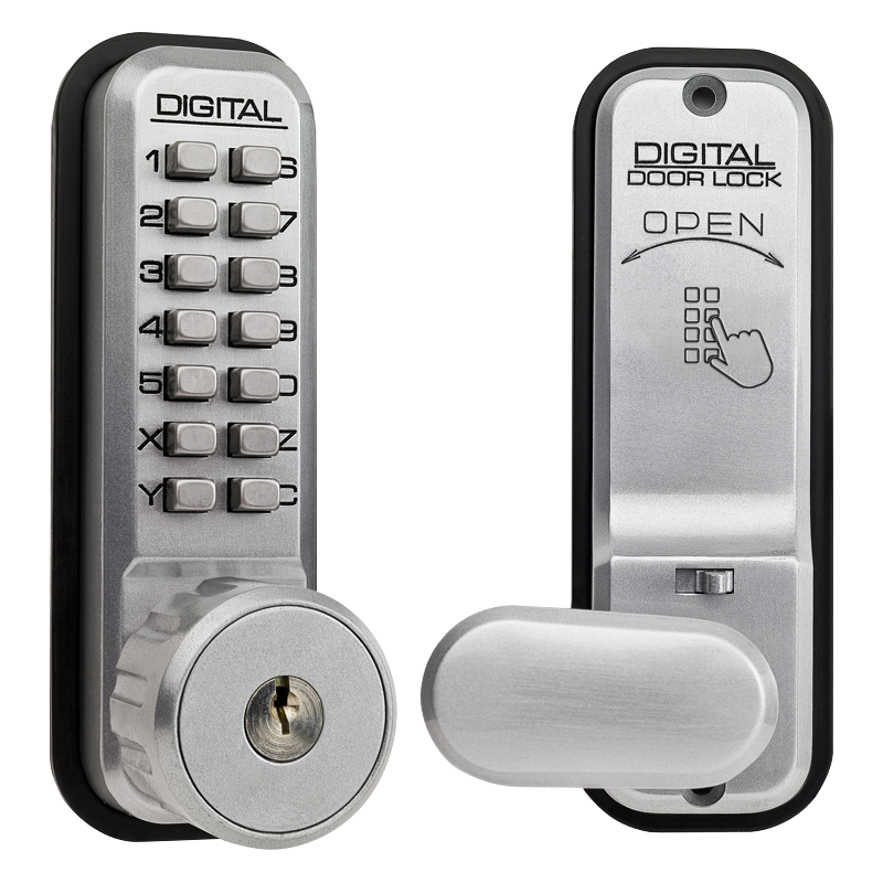 LOCKEY 2435K Series Digital Lock With Key Override & Holdback
